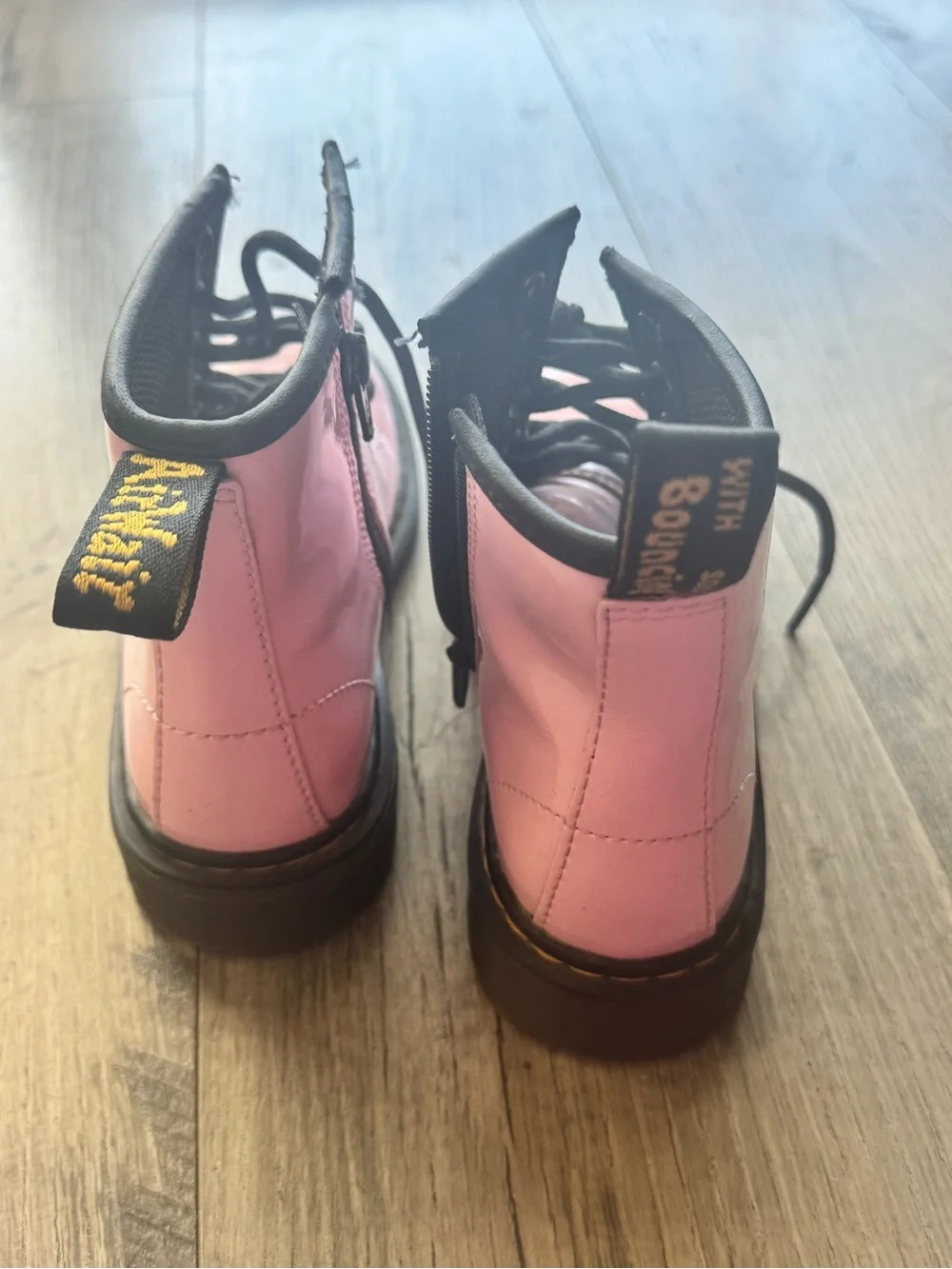 Dr. Martens 1460J Pink Lace-Up Combat Boots - Kid Fashion Ankle Boots